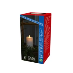 LED-Kerze IP44 cremeweiß glatt Höhe 18cm