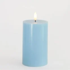 LED-Kerze Sille, blau, Höhe 13 cm, Wachs, Batteriebetrieb