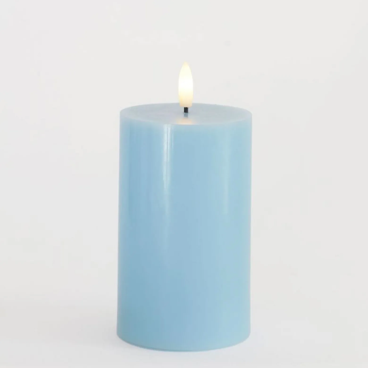 LED-Kerze Sille, blau, Höhe 13 cm, Wachs, Batteriebetrieb