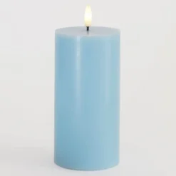 LED-Kerze Sille, blau, Höhe 15 cm, Wachs, Batteriebetrieb
