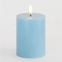 LED-Kerze Sille, blau, Höhe 10 cm, Wachs, Batteriebetrieb
