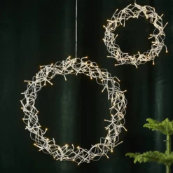 LED-Kranz Curly, warmweiß, Ø 50 cm
