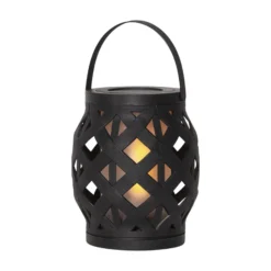 LED-Laterne Flame Lantern, schwarz, Höhe 16 cm