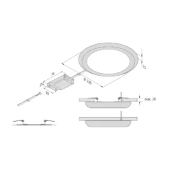 LED-Leuchte FR 65/205 An-/Einbau, chrom, 2.700K