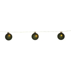 LED-Lichterkette Bliss, dunkelgrün, Glas, 8-flammig Batterie