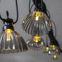 LED-Lichterkette Circus Shade mit 12 Schirmen grau