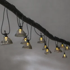 LED-Lichterkette Circus Shade mit 12 Schirmen grau