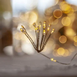 LED-Lichterkette Dew Drop Flower, silber, 140 cm, Batterie