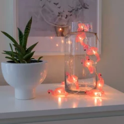 LED-Lichterkette Flamingos, batteriebetrieben