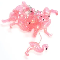 LED-Lichterkette Flamingos, batteriebetrieben