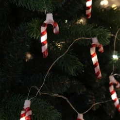 LED-Lichterkette Hannah Candy Cane rot