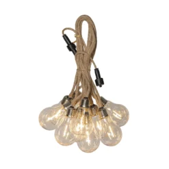 LED-Lichterkette Jutta Outdoor, 10-flg., 5 m, Jute, IP44
