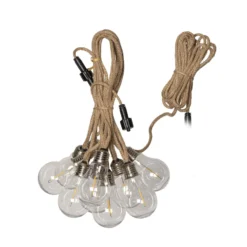 LED-Lichterkette Jutta Outdoor, 10-flg., 5 m, Jute, IP44