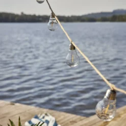 LED-Lichterkette Jutta Outdoor, 10-flg., 5 m, Jute, IP44
