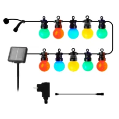 LED-Lichterkette Lucas Start-Set bunt, 10-fl., Solar/Stecker
