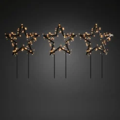 LED-Metallstern mit Erdspießen 3er-Set, IP44
