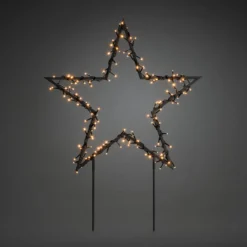LED-Metallstern, schwarz mit Erdspießen