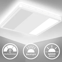 LED-Panel Eki, 29 x 29 cm, weiß, Step-dim, Backlight, 4.000K