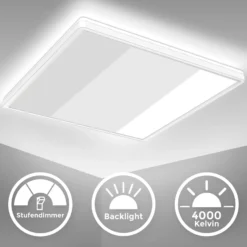 LED-Panel Eki, 42 x 42 cm, weiß, Step-dim, Backlight, 4.000K