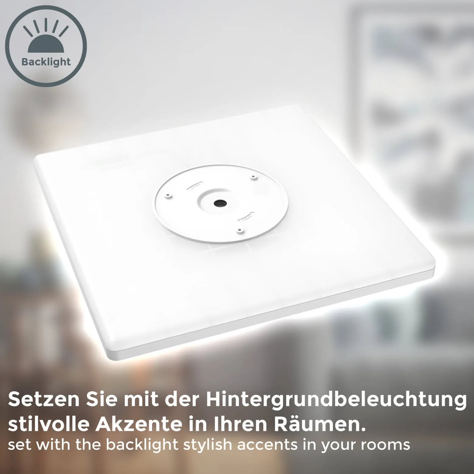 LED-Panel Eki, 42 x 42 cm, weiß, Step-dim, Backlight, 4.000K