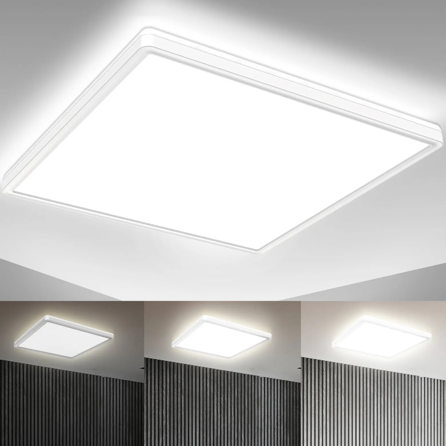 LED-Panel Eki, 42 x 42 cm, weiß, Step-dim, Backlight, 4.000K