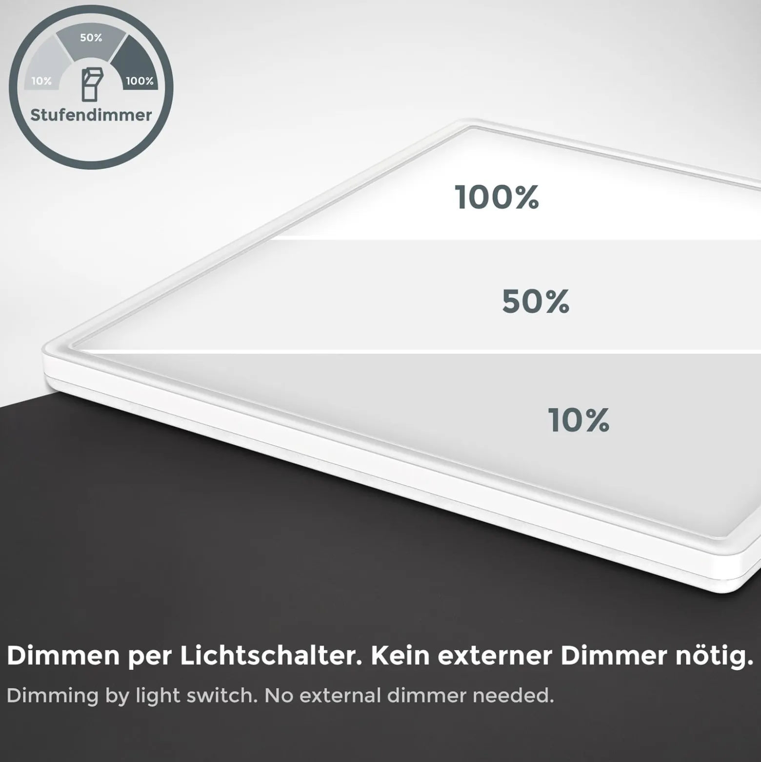 LED-Panel Eki, 42 x 42 cm, weiß, Step-dim, Backlight, 4.000K