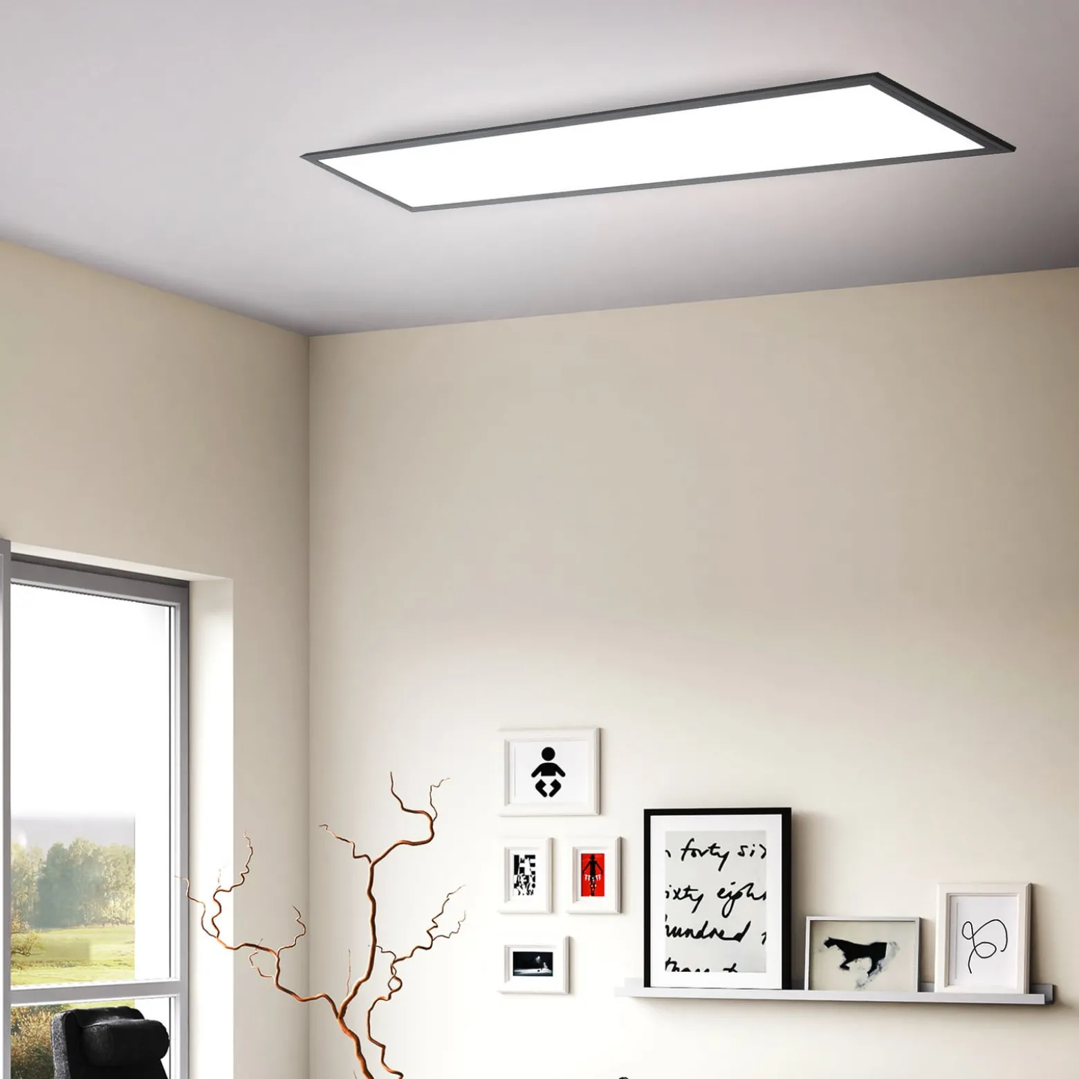 LED-Panel Odin Remote CCT, 100 x 25 cm, schwarz