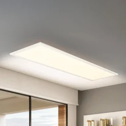 LED-Panel Piatto CCT, IP44, 100 x 25 cm, Fernbedienung, weiß