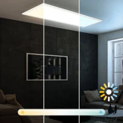LED-Panel Piatto CCT, IP44, 100 x 25 cm, Fernbedienung, weiß