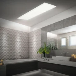 LED-Panel Piatto CCT, IP44, 100 x 25 cm, Fernbedienung, weiß