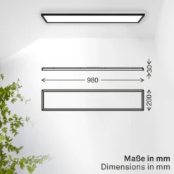 LED-Panel Shallow on/off, 98 x 20 cm, schwarz, 840 Backlight