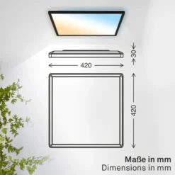 LED-Panel Shallow Remote CCT, 42 x 42 cm, schwarz, Backlight