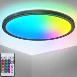 LED-Panel Slim Remote RGBW, Ø 29 cm, schwarz, Backlight