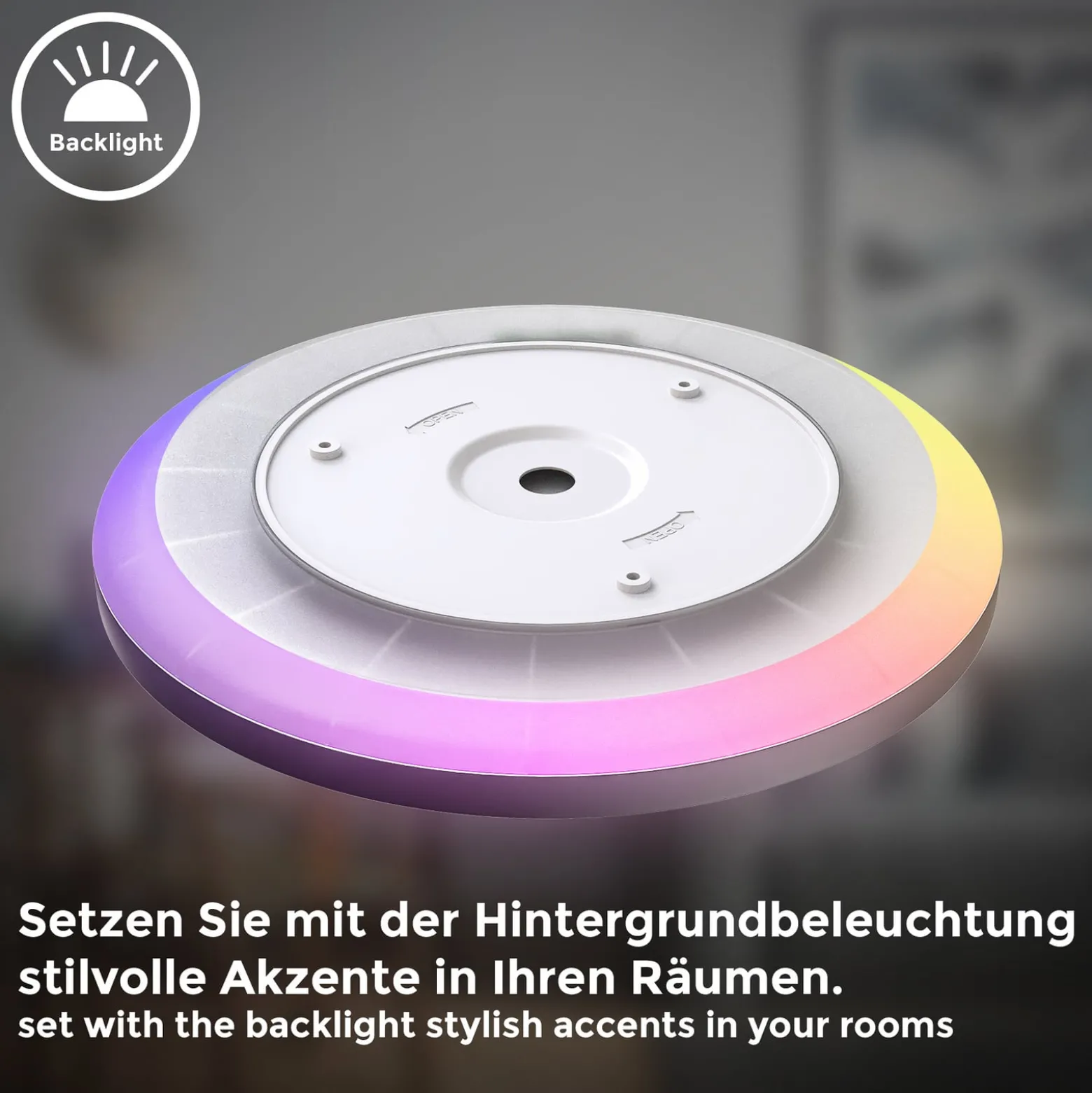 LED-Panel Slim Remote RGBW, Ø 29 cm, schwarz, Backlight