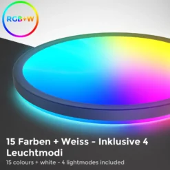 LED-Panel Slim Remote RGBW, Ø 29 cm, schwarz, Backlight