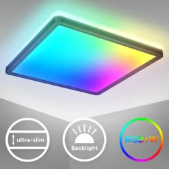 LED-Panel Slim Remote RGBW, 29 x 29 cm, schwarz, Backlight