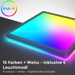 LED-Panel Slim Remote RGBW, 29 x 29 cm, schwarz, Backlight