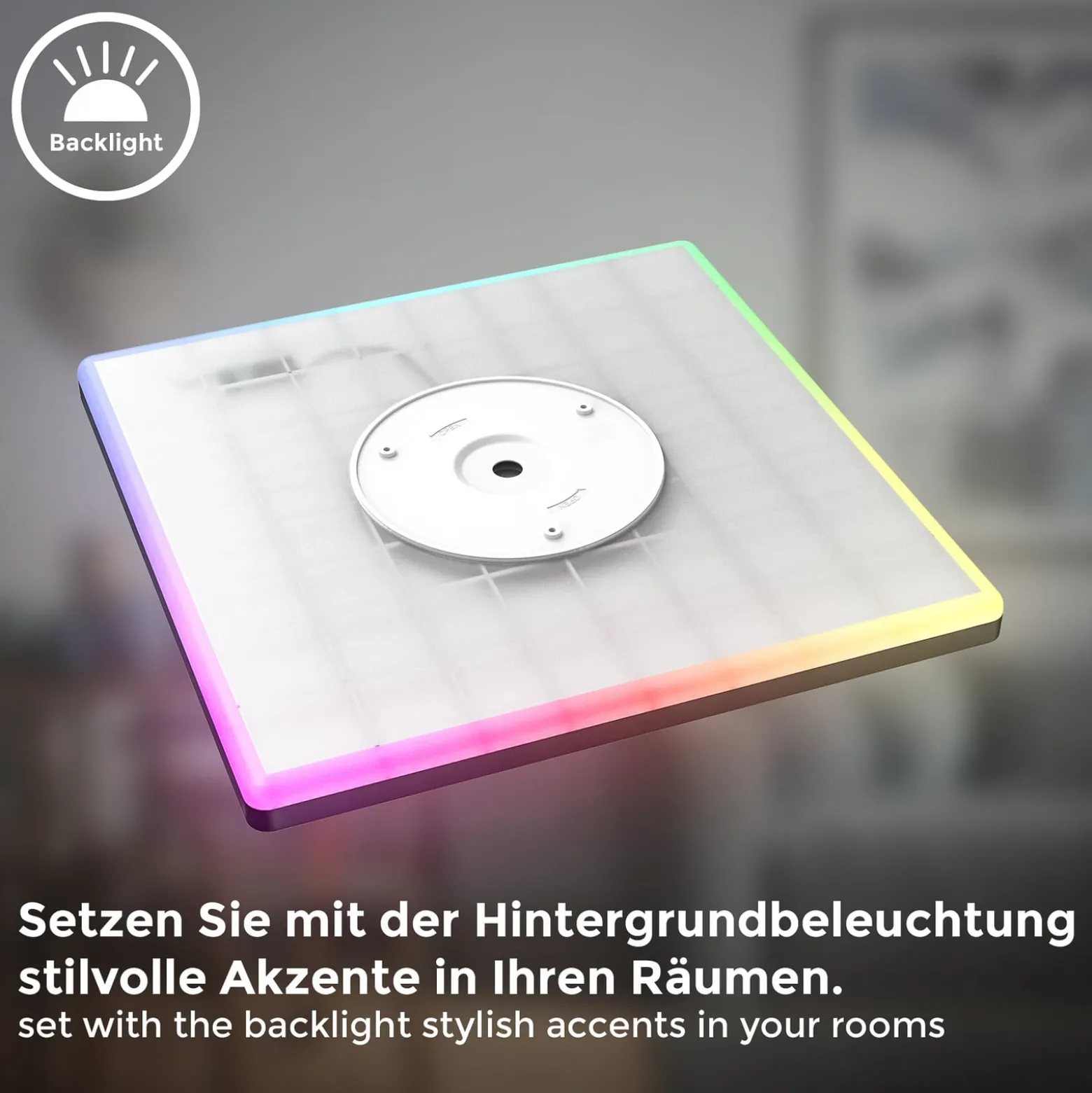 LED-Panel Slim Remote RGBW, 42 x 42 cm, schwarz, Backlight