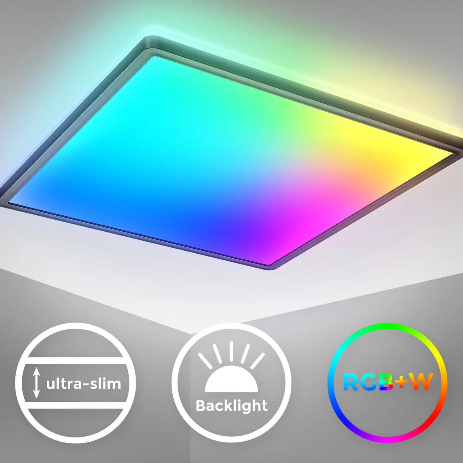 LED-Panel Slim Remote RGBW, 42 x 42 cm, schwarz, Backlight