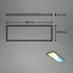 LED-Panel Slim schwarz ultraflach CCT, 59x20cm