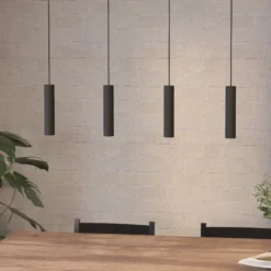 LED-Pendellampe Almudaina, schwarz, Länge 84 cm, 4-flg.,