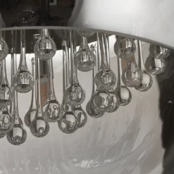 LED-Pendellampe Argos mit Kristalltropfen Ø 50 cm