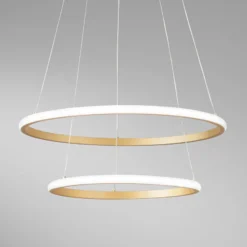 LED-Pendellampe Axis, Ø 60/40 cm, goldfarben Metall CCT, RGB