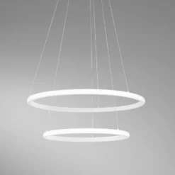 LED-Pendellampe Axis, Ø 60/40 cm, weiß, Metall, CCT, RGB