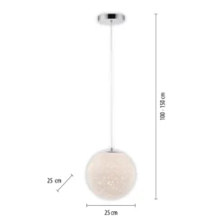 LED-Pendellampe Bolo Glasschirm Sternenhimmel