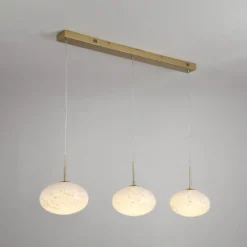 LED-Pendellampe Confetti, Länge 115 cm goldfarben/weiß, Glas