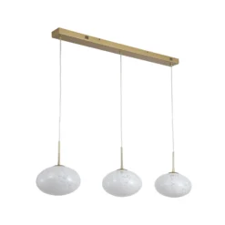 LED-Pendellampe Confetti, Länge 115 cm goldfarben/weiß, Glas