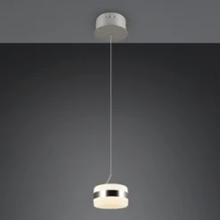 LED-Pendellampe Dios, nickelfarben, Ø 15cm, Metall, CCT