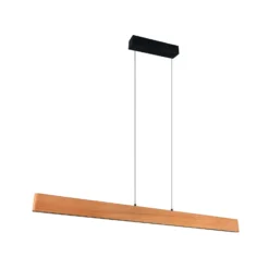 LED-Pendellampe Edgewood, Länge 150 cm, holzfarben Holz, CCT