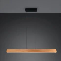 LED-Pendellampe Edgewood, Länge 150 cm, holzfarben Holz, CCT